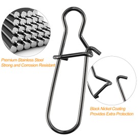 Dr.Fish - Paquete de 100 clips de pesca de cambio rápido para pesca con cierre rápido de acero inoxidable con clip rápido para enganches cruzados de seguridad (#4, paquete de 100 libras)