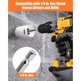 Inside Pipe Cutter for PVC Pipe with 5 Replacement Saw Blades, 1/4 Inch Hex Shank Impact Connect Inside PVC Pipe Cutter for Drill and Impact Driver, Internal Plastic Pipe Cutter Plumbing Tools