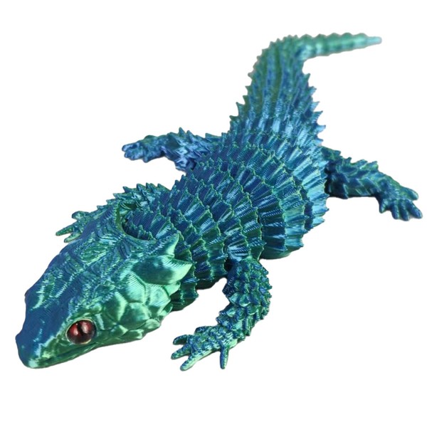 Lizard Toys, 23cm Blue-Green 3D Printed Lizard Toy, Chameleon, 3D