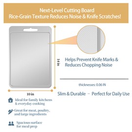 Titanium Cutting Board-Pure Titanium Cutting Boards For Kitchen，Double-Sided Metal Cutting Board with Juice Groove, Separates Meat and Vegetables, Dishwasher Safe (Pattern 14×10 Inch)