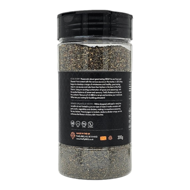 Firefly BBQ Black Magic Charcoal Beef Rub - Elevate Your