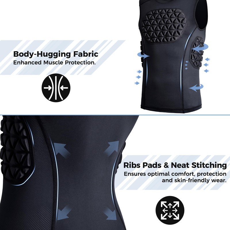 Legendfit Youth Baseball Chest Rib Protector Padded Compression Shirt Support