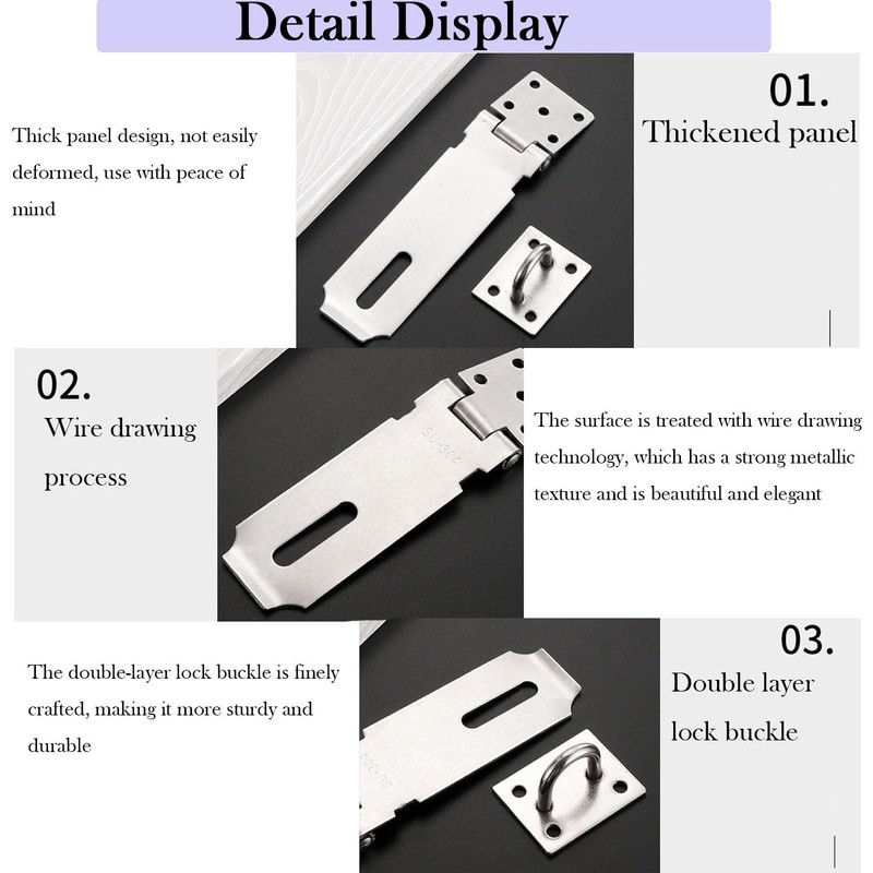 4-inch Thickening Stainless Heavy Duty Hasp-304 Thickening Anti Rust Padlock
