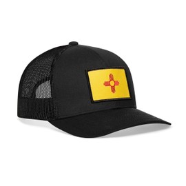 HAKA New Mexico Flag Hat – NM Trucker Hat Baseball Cap Snapback Golf Hat (Black)
