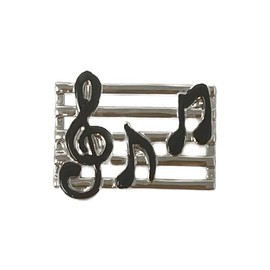 REGALOS LLUNA Metallic Pin 18 mm Sol Key Black Musical Notes Details, Metal