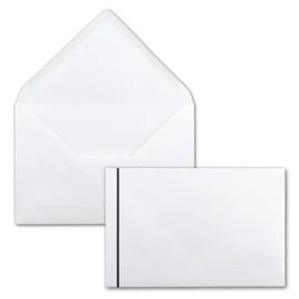 NEUSER PAPIER White mourning envelopes with black mourning line 100 envelopes in DIN B6 120x175 mm wet-glued without window for funerals, obituaries, thank You notes, condolences
