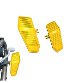 PJMTCUSTOM Gold 8.5" Long Mini Small Floorboard Footpedal with Female Mount Fits 2018-24 Harley Davidson Street Bob, Low Rider, Softail Standard FXLRS, FXRST (Glod)