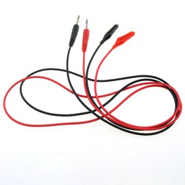 BLLNDX 2PCS Banana Plug to Alligator Clip Test Leads 4MM Soft Pure Copper Leads Power Cord 1 Meter Alligator Clip Wire Red Black for Labs School Physics Experiments