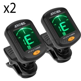 Valuebuy Battery 2Pcs Clip-On LCD Digital Acoustic Tuner for Guitar Bass Violin Ukulele Chromatic