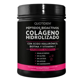 Peptidos Bioactivos De Colageno Hidrolizado Quotidien Con Ácido Hialurónico, Vitamina E, Biotina Y Vitamina C - Colageno Puro para Piel y Uñas - multi collagen peptides - 50 Porciones