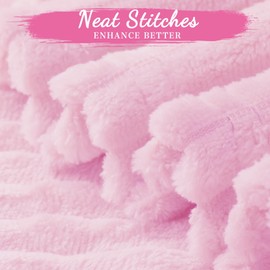 Buryeah 6 Pcs Flannel Throw Blanket Bulk 50 x 60 in Sleepover Blankets Outdoor Wedding Throw Lightweight, Oeko-TEX Standard 100 Certified for Sofa Donation Homeless Gifts (Pink)