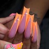 Curved Press on Nails Long Fake Nails French Tip Artificial
