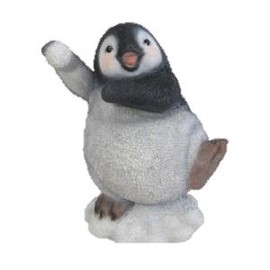 Vivid Arts - Playful Snowballing Penguin Resin Ornament (NF-PG07-F)