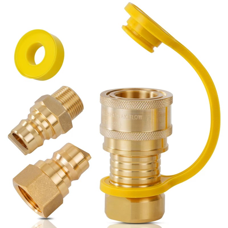 3/4'' Natural Gas Quick Connect Fittings - 4 PCS Solid