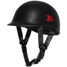 TRIANGLE Half Shell Helmet Motorcycle for Adults Men German Style Scooter Moped Helmet, Open Face Motorcycle Helmet Meet Dot Approved.