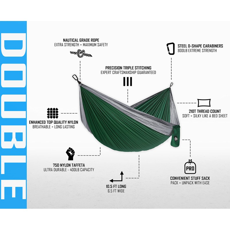 Pro Venture Camping Hammock 500 lb Capacity – Portable Double