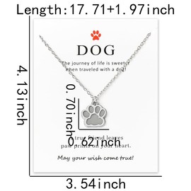 YALLNASL Dog Paw Print Necklace for Women Men Pet Memorial Gifts for Dogs Necklace Gifts for Pet Lovers Gifts for Mom Dad Pet Loss Sympathy Gifts for Dog Lovers Necklace Glowing Pendant Necklace