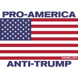Pro America, Anti-Trump Patriotic USA Flag 4.5 x 6 Vinyl Bumper Sticker (10 Pack)