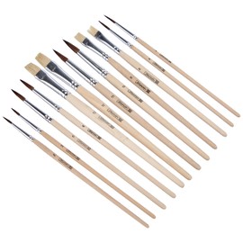 Brunnen 1048929 School Brushes Set of 12 Natural Hair