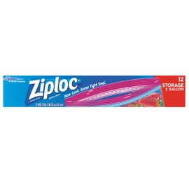 Ziploc Double Zipper Storage Bag, 2 Gallon Jumbo, 12-Count(Pack of 3)