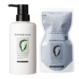 RISHIRIA Furel Color Shampoo (Natural Black) Dedicated Bottle + Refill Pouch, 8.5 fl oz (240 ml) x 1 Bottle