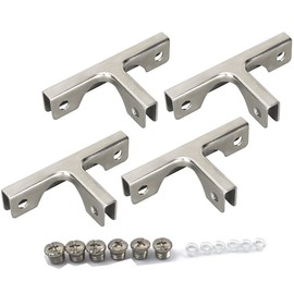 T Shape Glass Clamp Stainless Steel Glass Support Support Suitable for 8-10mm Glass Thickness with Screws (Pack of 4)