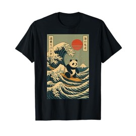 Panda Surfing Japanese T-Shirt
