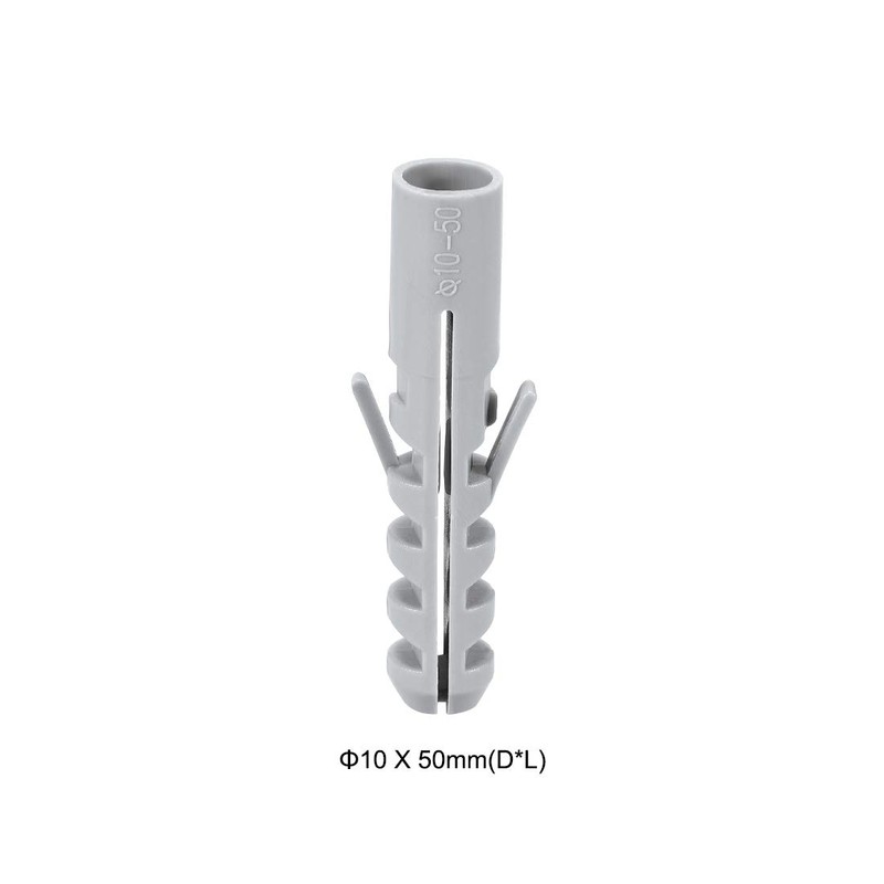 uxcell 10x50mm Plastic Expansion Tube Bolts Column Frame Fixings Gray
