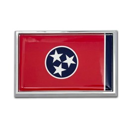 Elektroplate Premium Tennessee TN State Flag All Metal Black Emblem for Cars, Trucks, and All Auto | Universal Fit at 3.82" x 2.5" | Weatherproof
