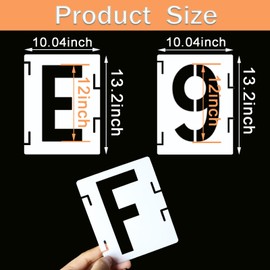 12 Inch Letter Stencils Symbol Numbers Craft Stencils, 42 Pcs Reusable Alphabet Templates Interlocking Stencil Kit for Painting on Wood, Wall, Fabric, Rock, Sign, DIY Art Projects