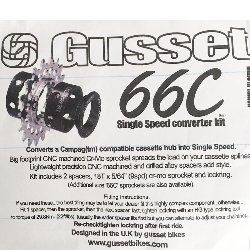 Gusset 1-ER 66c Campag SS Single Speed 18 Tooth Conversion