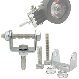 Ygmylandbb Motorcycle Spotlight Brackets, Universal Adjustable Angle Motorcycle Modified LED Spotlights Bracket Stainless Steel Motorcycle Fog Light Mount Holder, 2Pcs