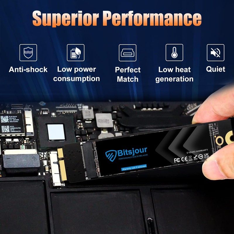 Bitsjour 256GB SSD Replacement for Apple MacBook Air Mid 2012