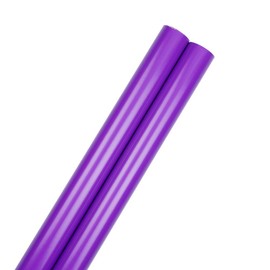 JAM Paper Gift Wrap - Glossy Wrapping Paper - 50 Sq Ft Total (30 in x 10 Ft Each) - Purple - 2 Rolls/Pack