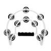 Musfunny Half Moon Tambourines, Hand Tambourine with Double Row Jingles