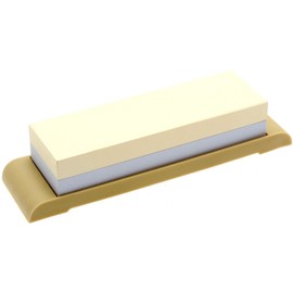 Suehiro Japanese Sharpening Stone, Dual-sided #1000 and #3000 Grit with Rubber Base, Compact