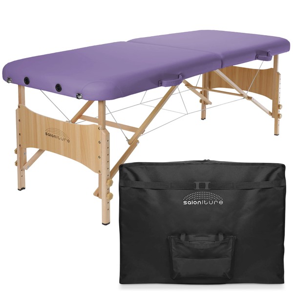 Saloniture Basic Portable Folding Massage Table - Lavender