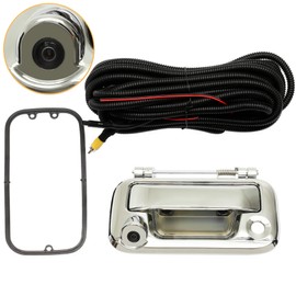 Rear View Camera, w/Chrome Tailgate Handle, Compatible with 2005-2014 Ford F150, 2008-2016 F250 F350 F450 F550 Super Duty, 2007-2010 Explorer, 170° Angle, Backup Camera Kit, Back Up Reverse Camera