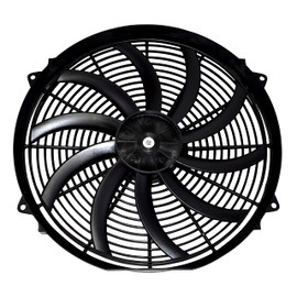 A-Team Performance 130031 16" Heavy Duty 12V Radiator Electric Wide Curved S Blade Fan 3000 CFM Reversible Push or Pull with Mounting Kit