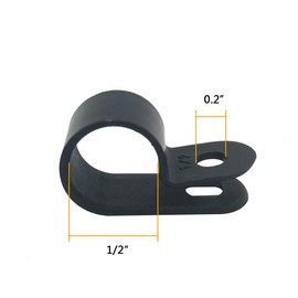 Cable Clamp R-Type Cable Clip Wire Clamp 1/2" Nylon Screw Mounting Cord Fastener Clips with Screws for Wire Management - 50 Pcs Cable Clamps + 50 Pcs Screws