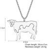 DALANE Stainless Steel Cute Cow Necklace 18K Gold-Plated Pendant Farm