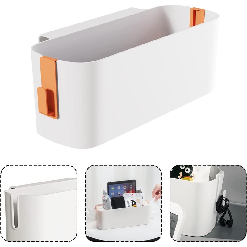 ARCPNRT Hanging Bed Organiser, Bed Organiser with Hooks, Orange Hanging