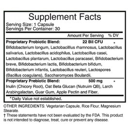 Probiotic Daily: May Promote Optimal Immune System and Digestive Health. 30 Capsules.