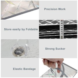 TOTMOX 1pcs Car Universal Windscreen Windshied Sun Shade Heat Reflective UV Shield Window Visor, Foldable Sun Shade Blocks all UV Light with 2 Suction Cups