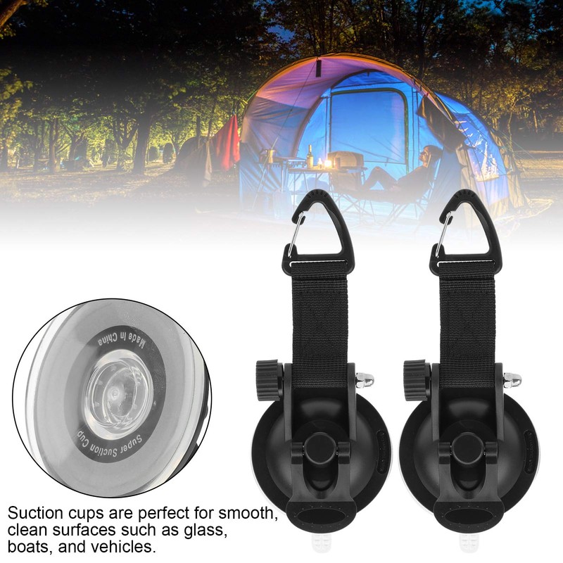 2pcs Heavy Duty Suction Cup Anchor with Securing Hook Tie