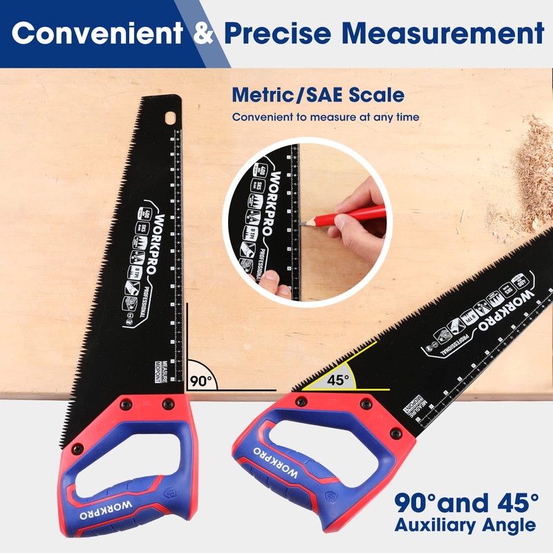 WORKPRO 16-Inch Universal Handsaw with Non-Slip Comfortable Handle, Anti-Rust Wood