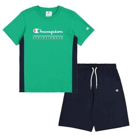 Champion Set girocollo da bambino Legacy Graphic con grande logo, Verde (GS130), 15-16 Years