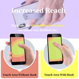 Meroqeel 6 Pack Blue Phone Finger Holder Grip Handle Kickstand, Universal Compatible 4-8 inch Smartphones & Tablets, Retractable Finger Strap, Minimalist Style