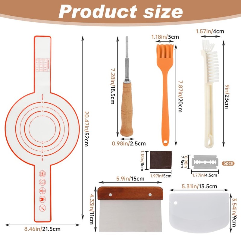 Dough Whisk with Sourdough Scoring Tool,Bread Making Tools and Baking