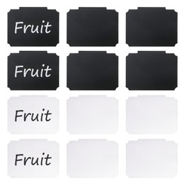 SYEYCW 12 Stück Etikettenhalter Set, Etikettenhalter Kunststoff für Körbe, Abnehmbare Label Halter, Schwarz und Weiß Regal Etikettenhalter, für Aufbewahrungsbehälter Organisationsbox Lagerung Körbe